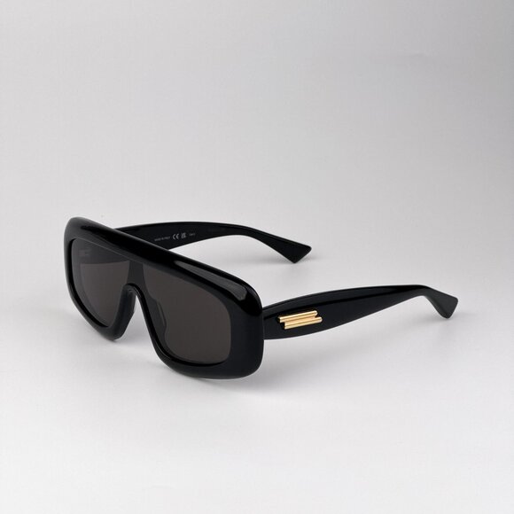 Bottega Veneta Shield Sunglasses – Black Frame / Grey Lens (BV1281S 001) - Picture 6 of 13